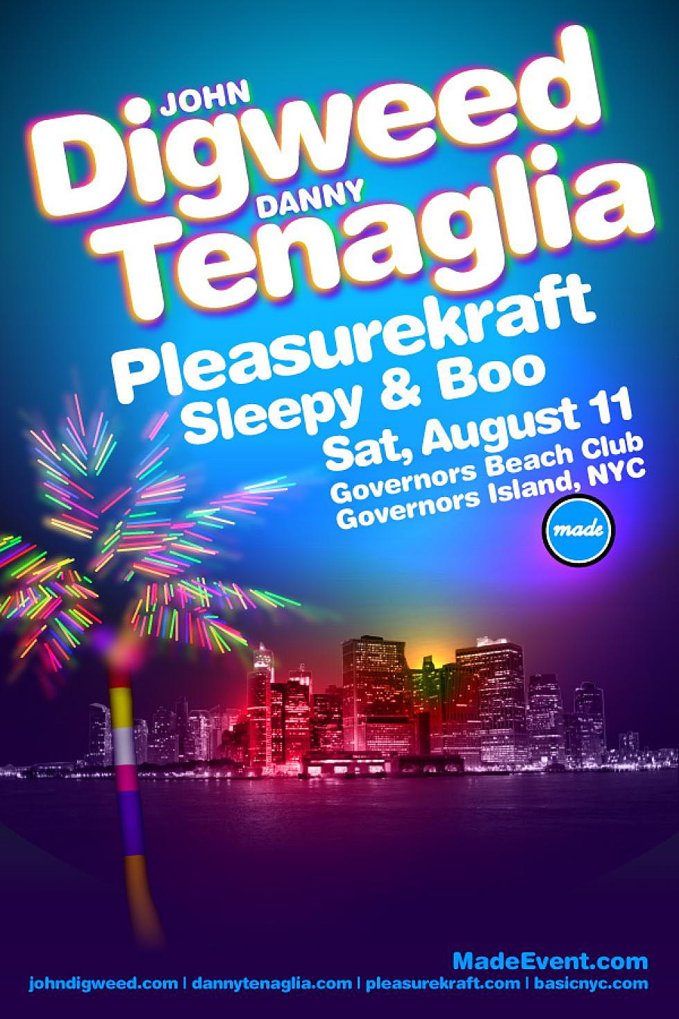 Preview: August 11th John Digweed &#038; Danny Tenaglia along with Pleasurekraft and Sleepy &#038; Boo at Governors Beach Club