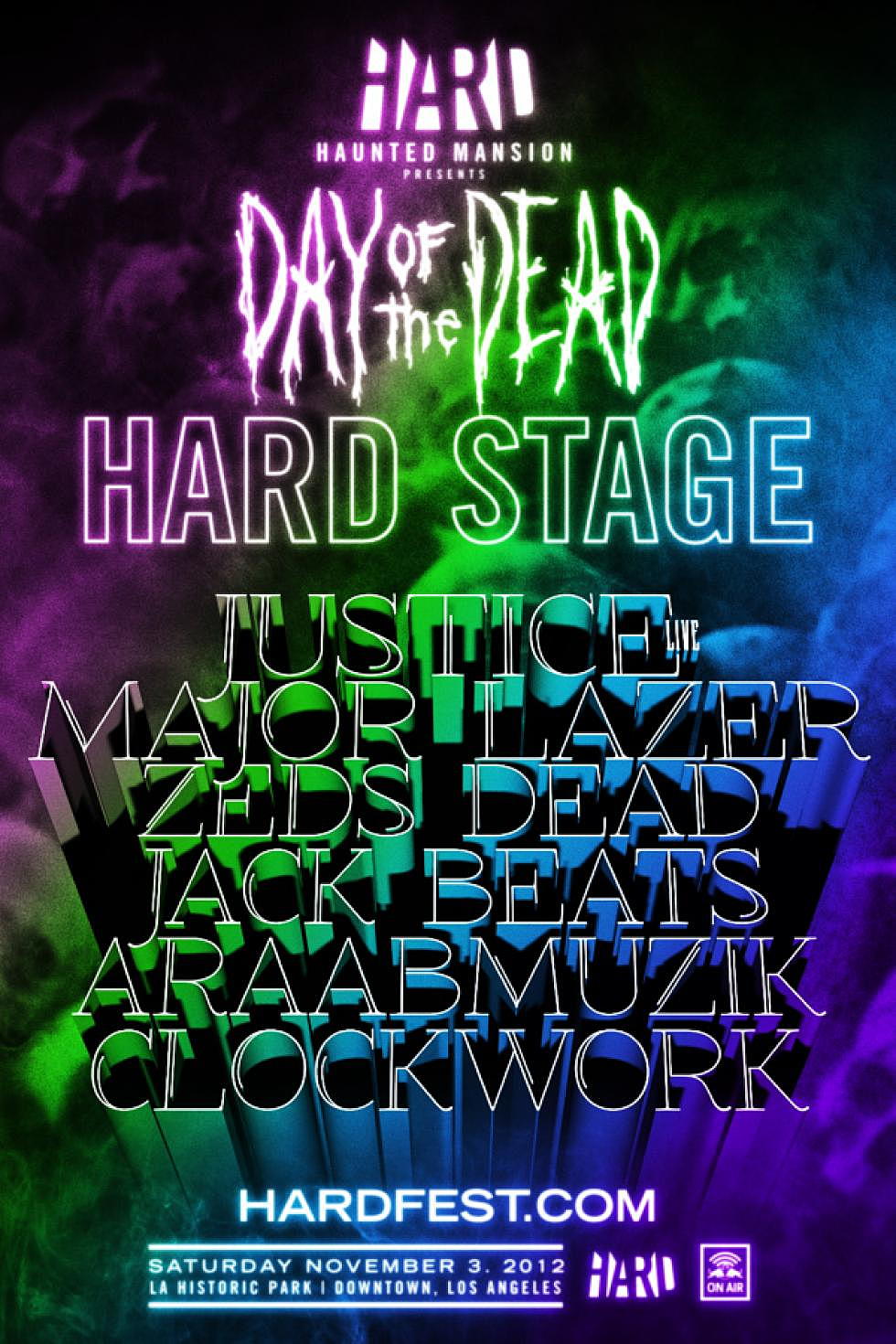 STAGE LINE-UPS ANNOUNCED FOR HARD HAUNTED MANSION PRESENTS: DAY OF THE DEAD