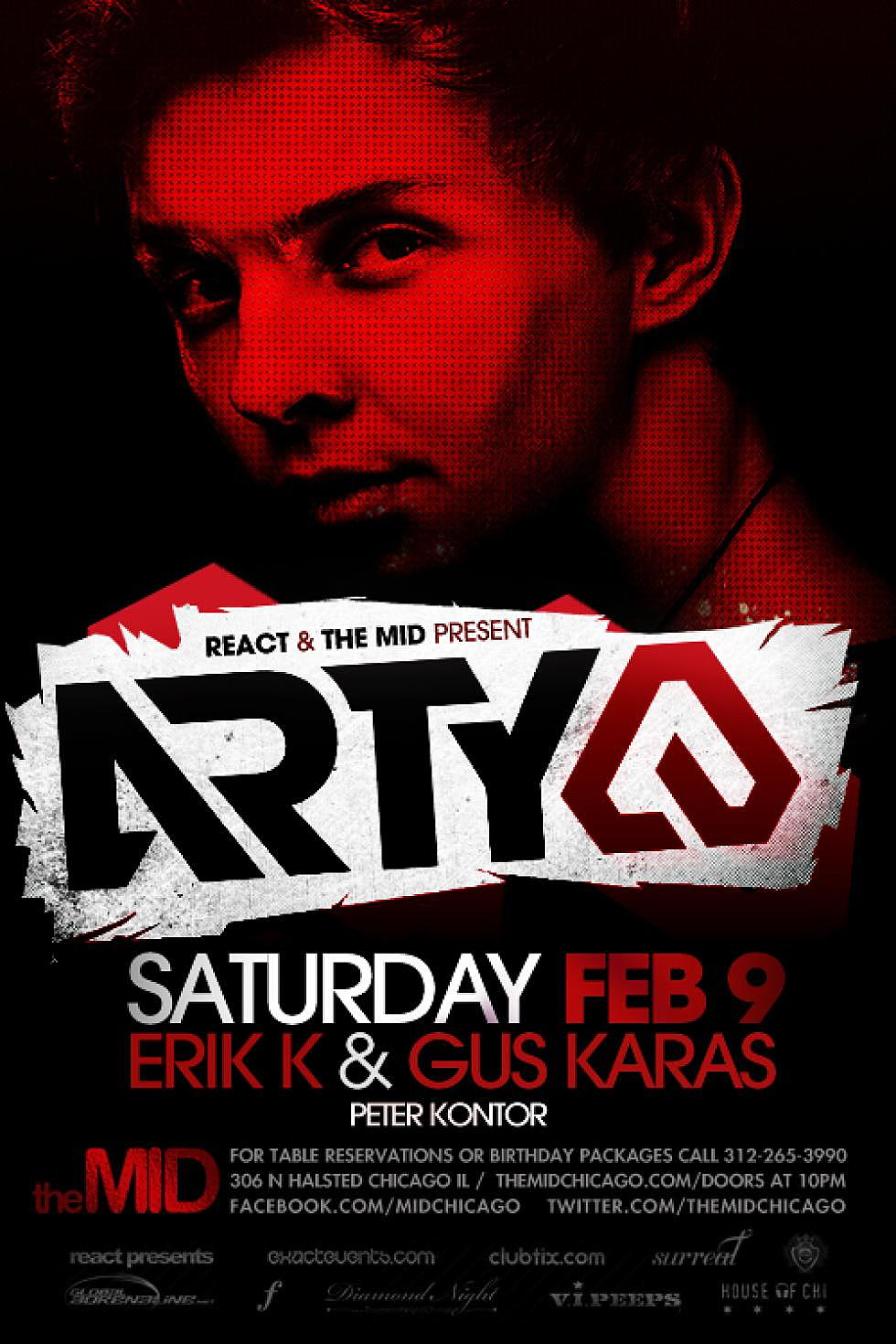 React Presents Arty at The Mid  February 9th