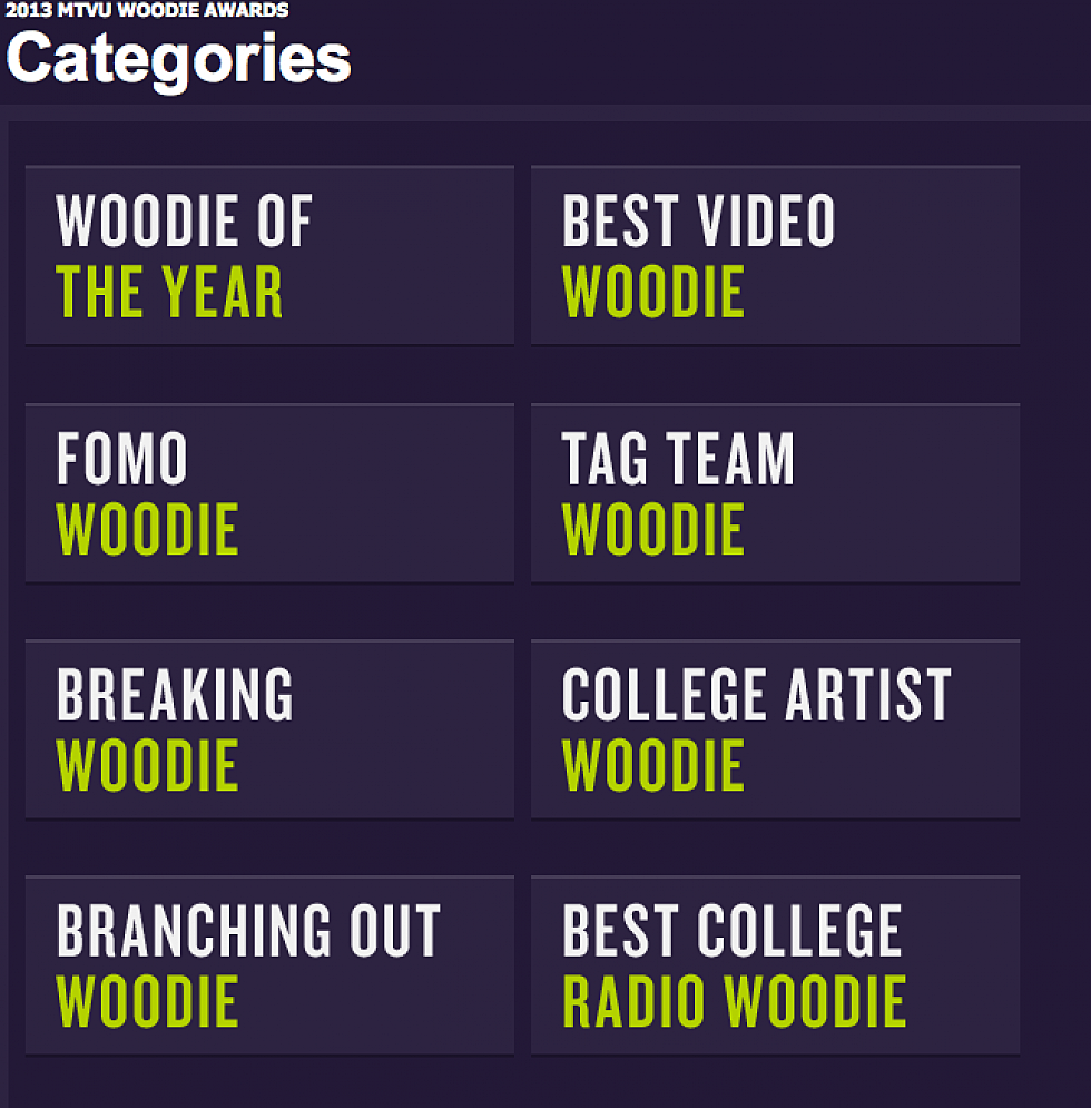 mtvU Woodie Awards 2013
