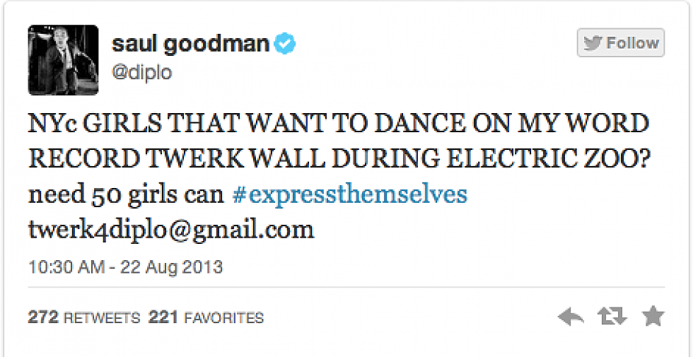 Join the world&#8217;s largest twerk wall with Diplo at Electric Zoo