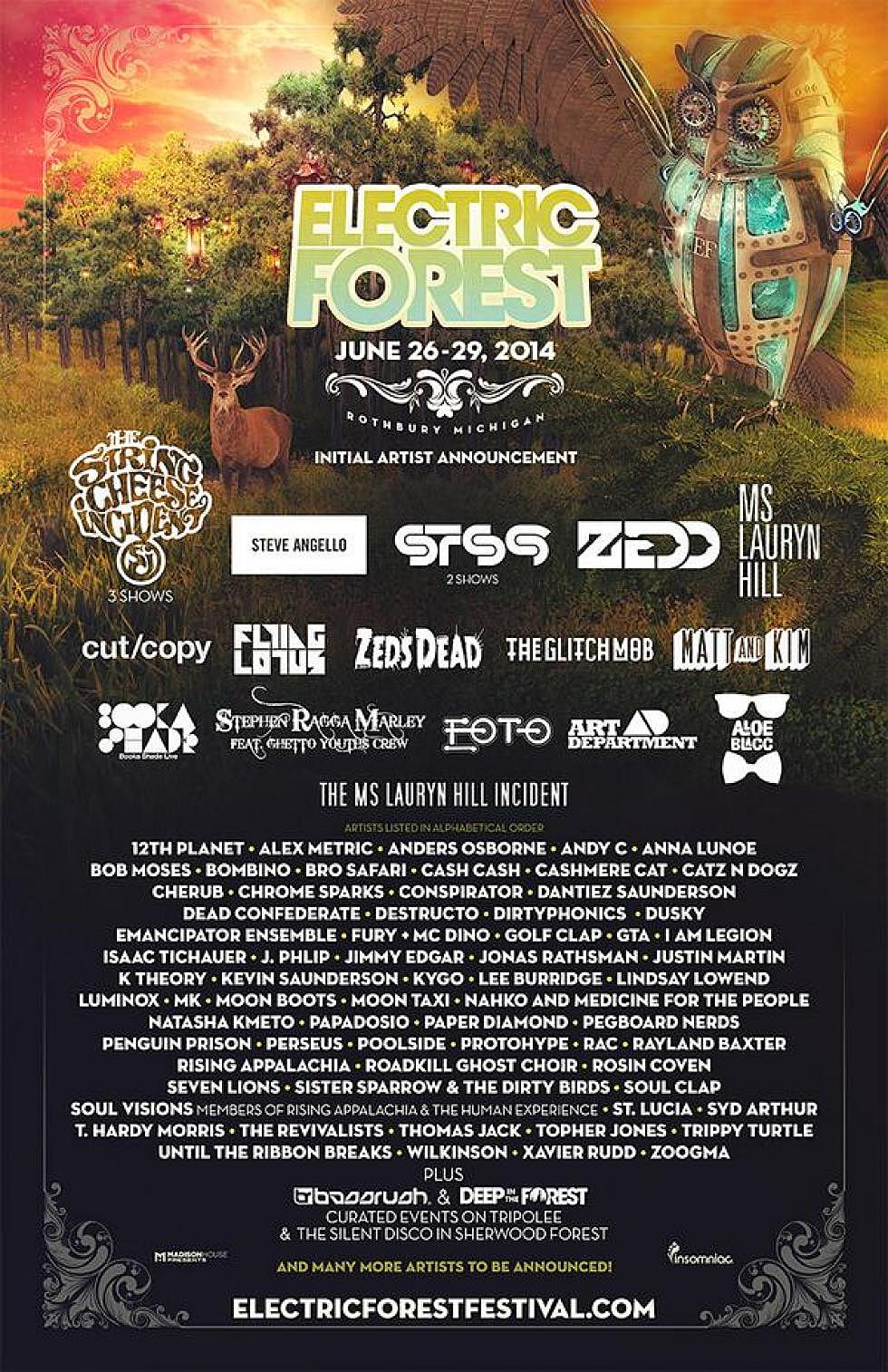 Electric Forest releases phase 1 of 2014 lineup