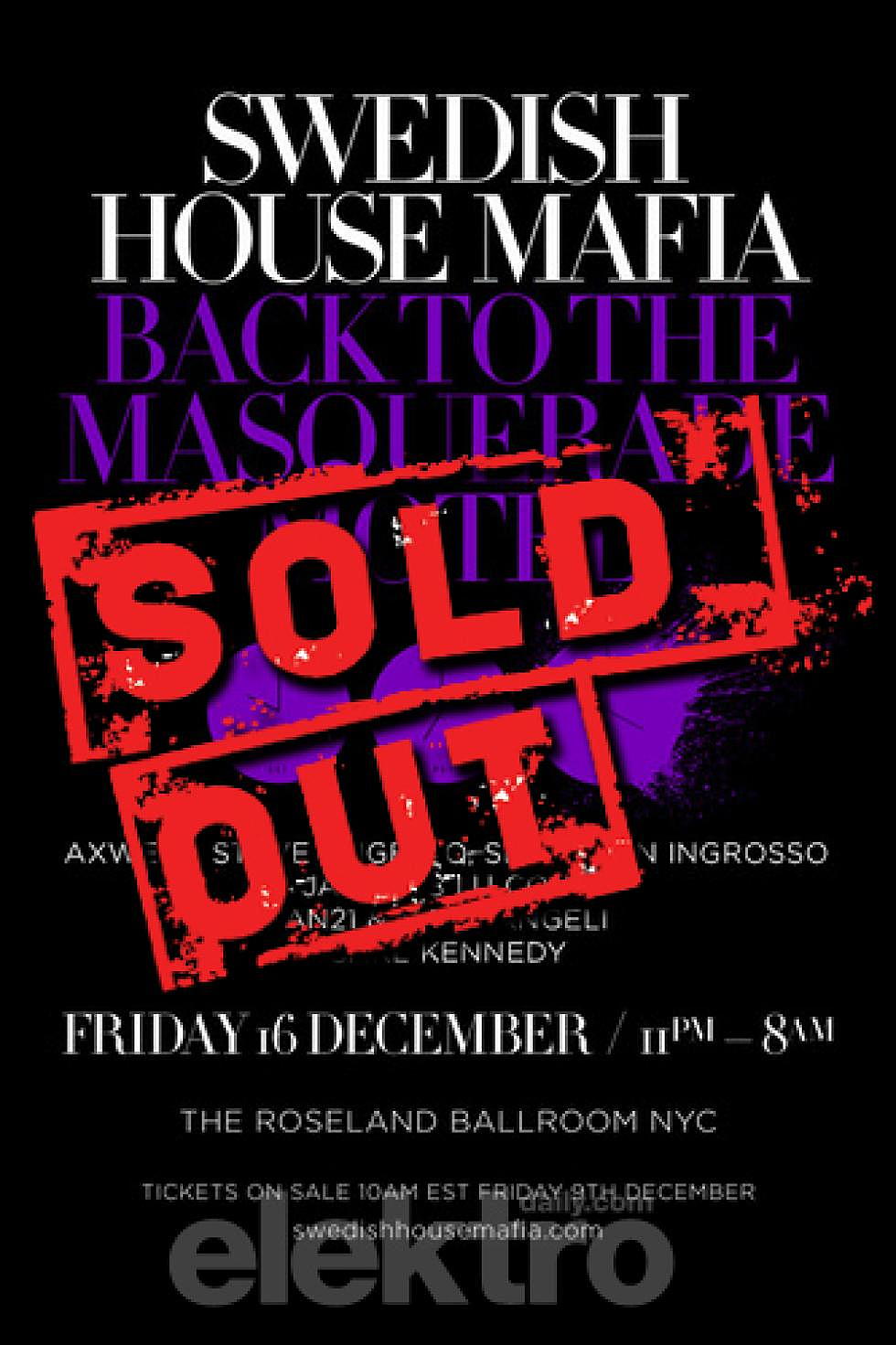 Shocking News of the Day: Swedish House Mafia MSG after party Sold out!