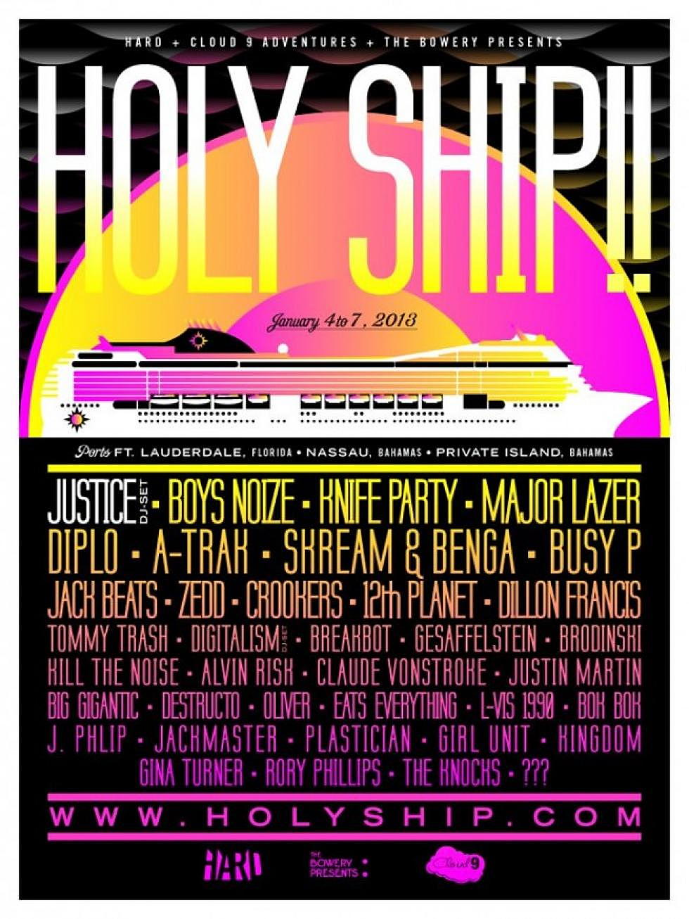 Holy Ship 2013 Lineup Announced