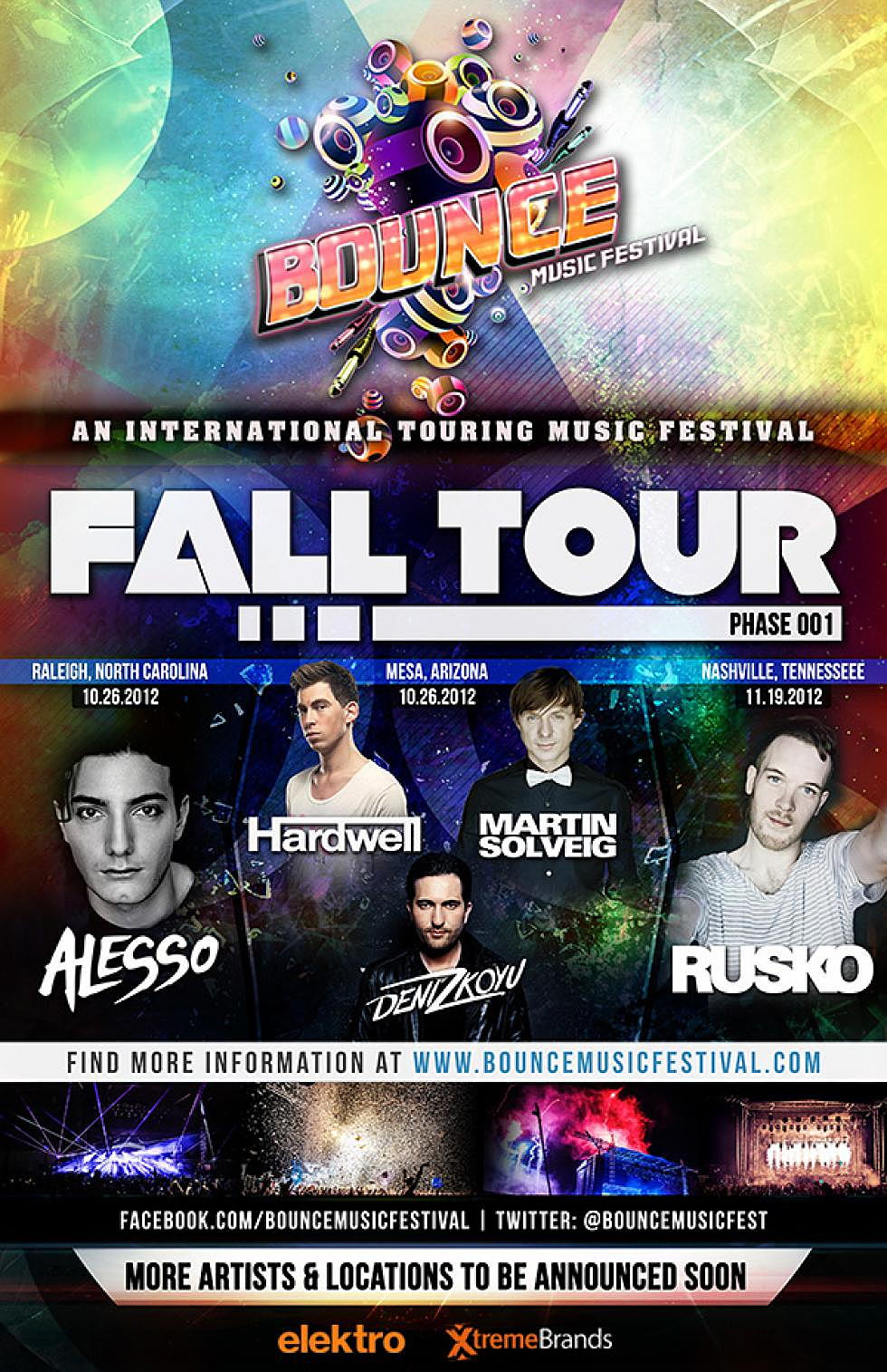 BOUNCE MUSIC FESTIVAL ANNOUNCES PHASE 1 OF FALL TOUR w/ Hardwell, Alesso, Rusko, &#038; Martin Solveig