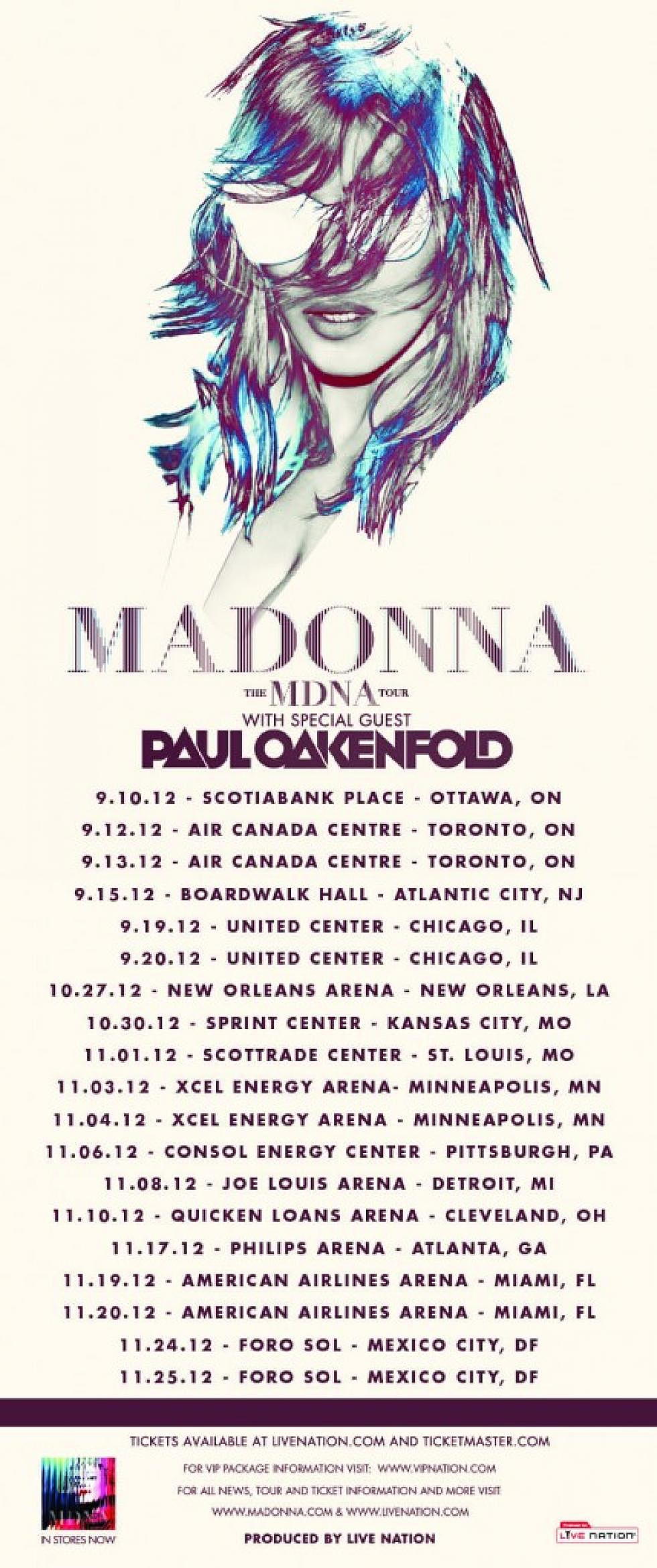 Paul Oakenfold MDNA Tour Dates