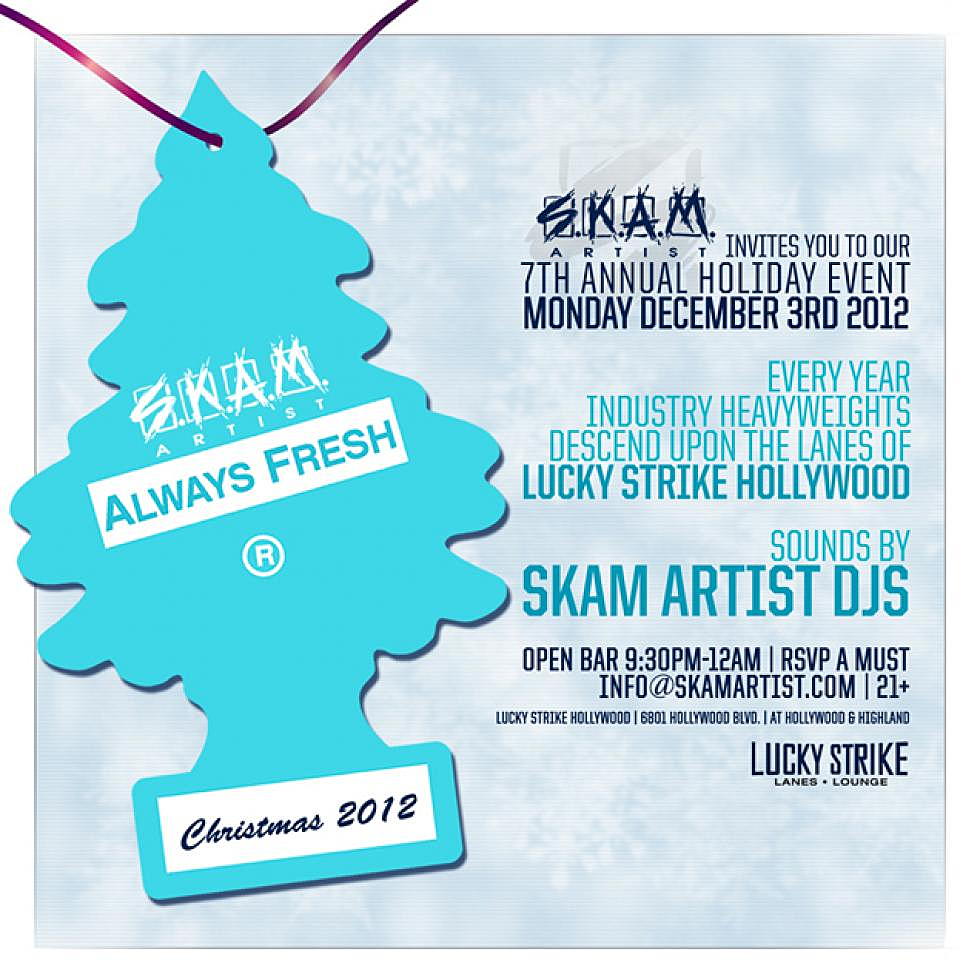 SKAM Artist Annual Holiday Event December 3rd