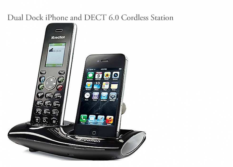 Dual Dock iPhone and DECT Cordless Station