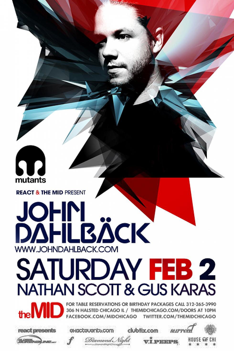 React Presents welcomes John Dahlback at The Mid February 2nd