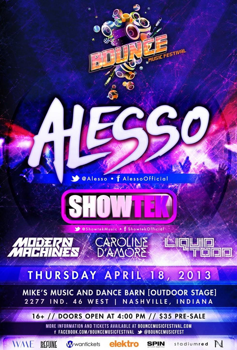 Bounce Music Festival Announces April 18th Nashville Show w/ Alesso, Showtek and more