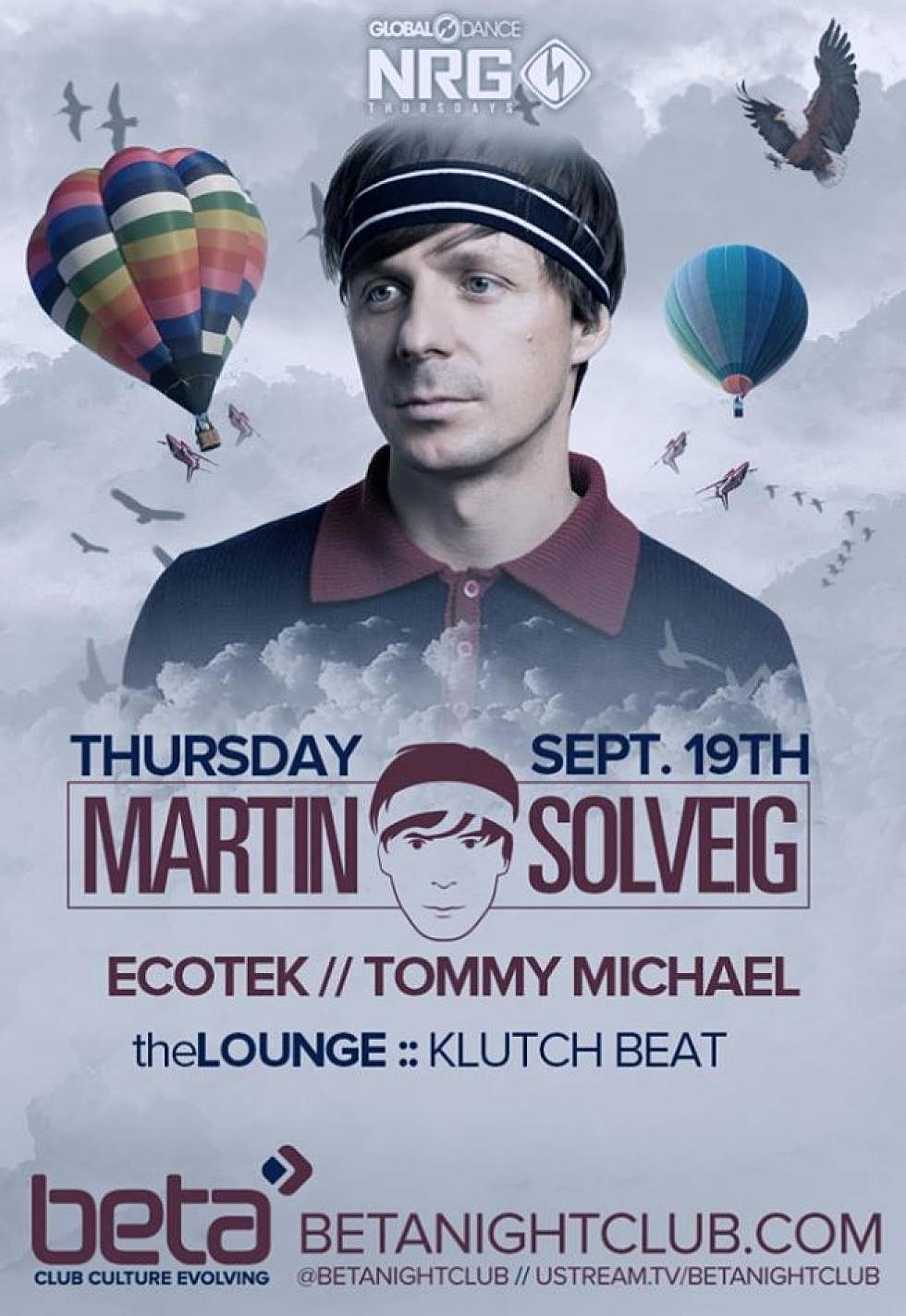 Martin Solveig to perform at Charity event at Beta Nightclub tomorrow night for those affected by recent Colorado floodings