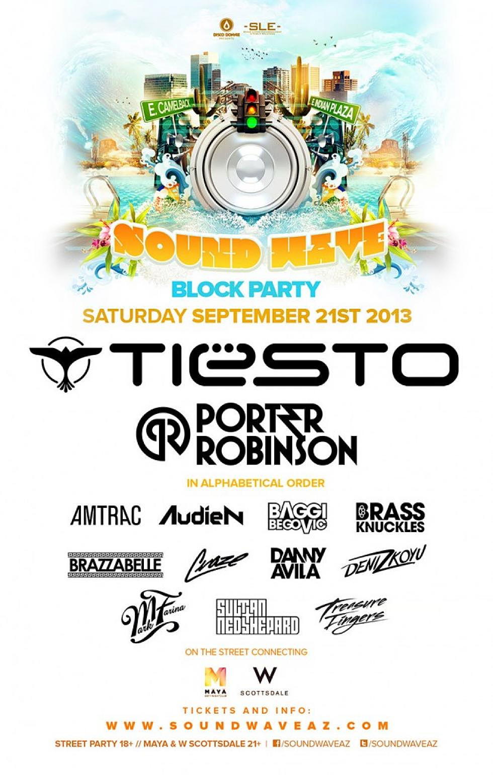 Contest: Win 2 tickets to Sound Wave Block Party ft. Tiesto, Porter Robinson &#038; more, Scottsdale, AZ 9/21