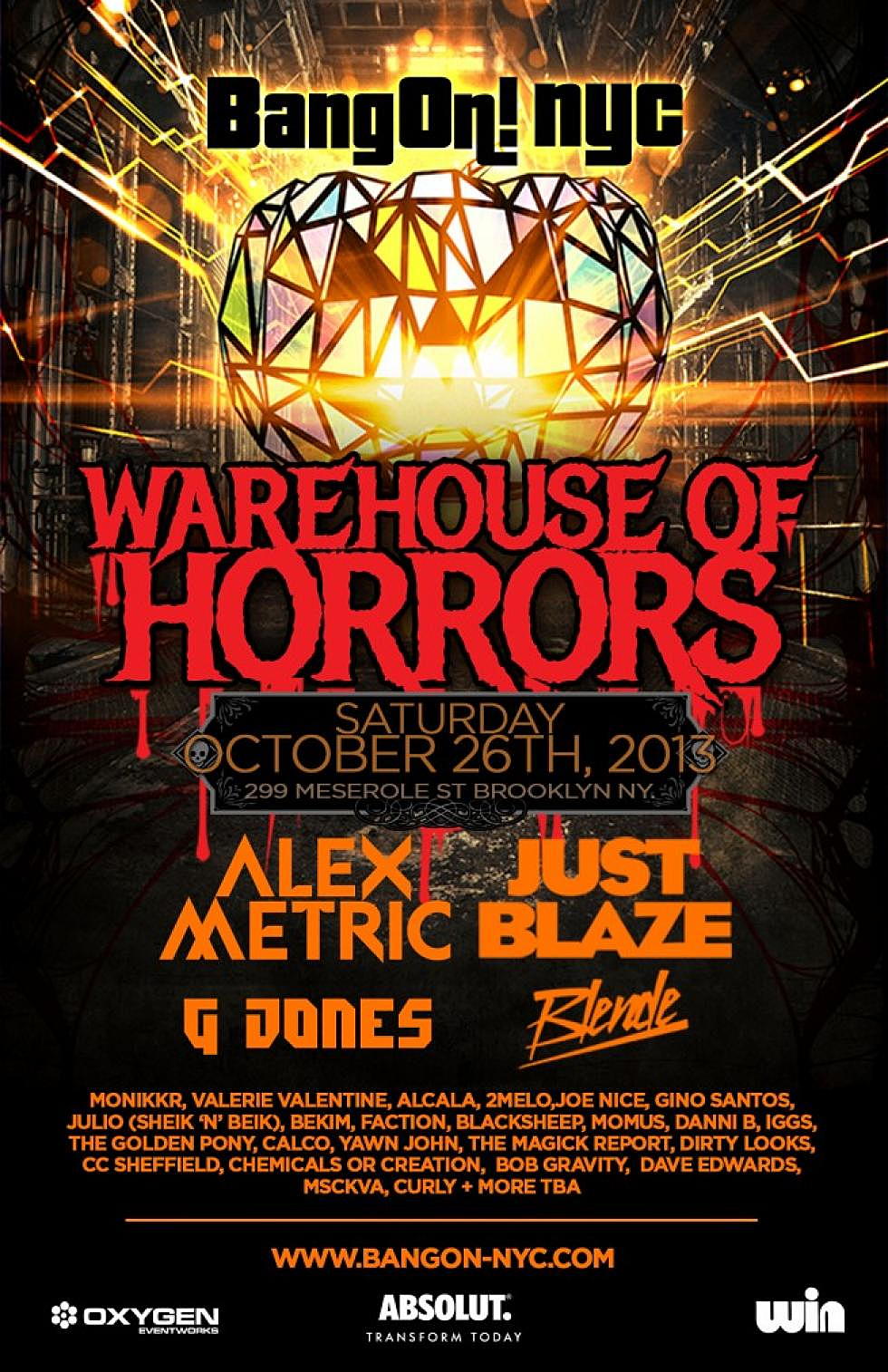Contest: Win 2 Tickets to BangOn! Warehouse Of Horrors in Brooklyn 10/26